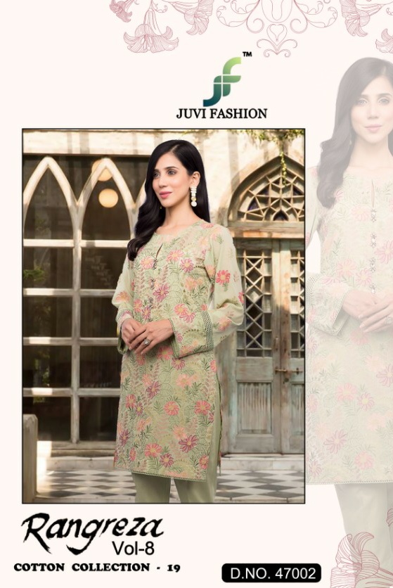Juvi fashion rangreza vol 8 Cotton collection 19 gorgeous stunning look beautifully designed Salwar suits
