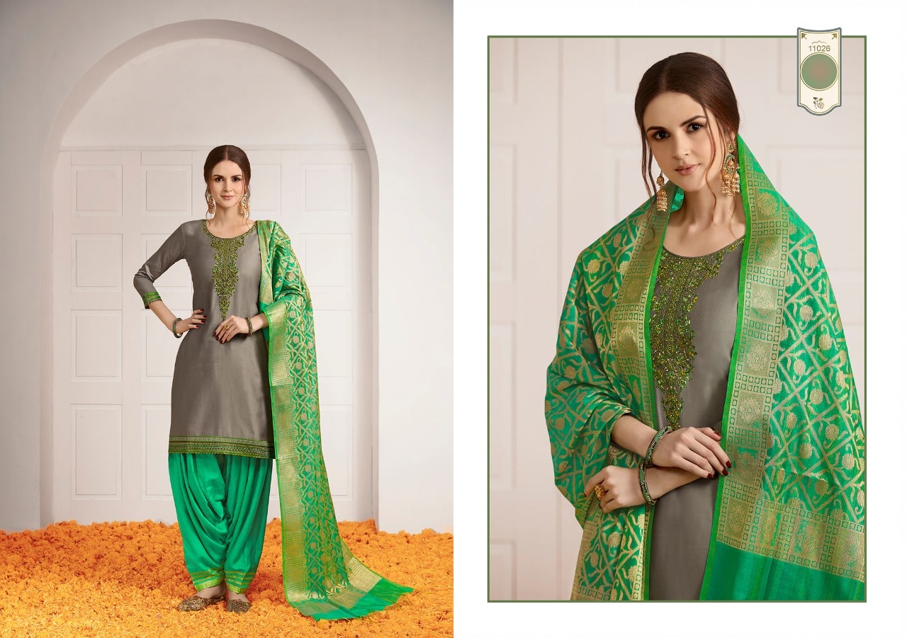 Kalaroop sunheri by Patiala astonishing style attractive look Trendy fits Kurties