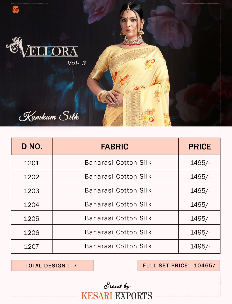 Kesari exports vellora vol 3 stunning and Stylishly Designed classic look Sarees