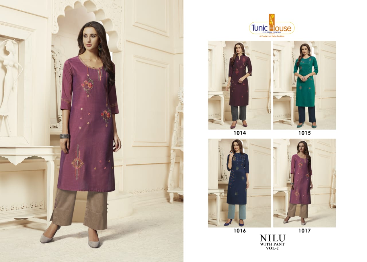 Neha Fashion nilu vol 2 gorgeous stunning look Attractive Designed classic trendy fits Kurties with pants