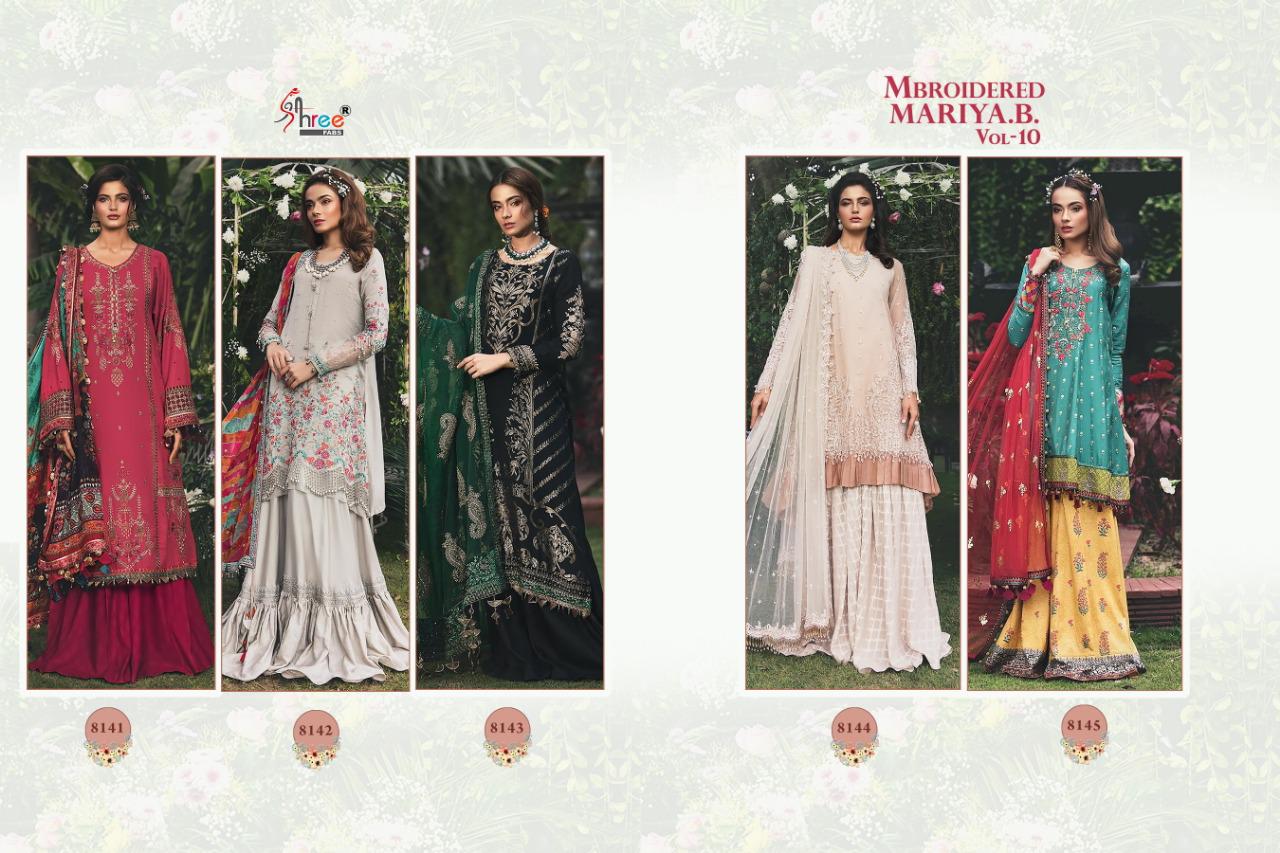 Shree Fab Mbroidered Maria B vol 10 gorgeous stunning look beautifully designed Salwar suits