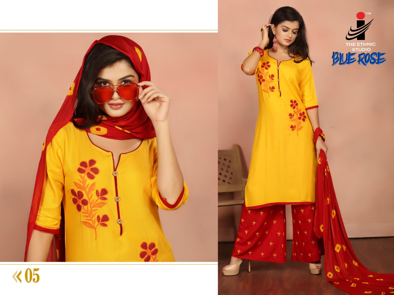The Ethnic Studio Blue rose new and modern Stylish colorful collection of Kurties in wholesale