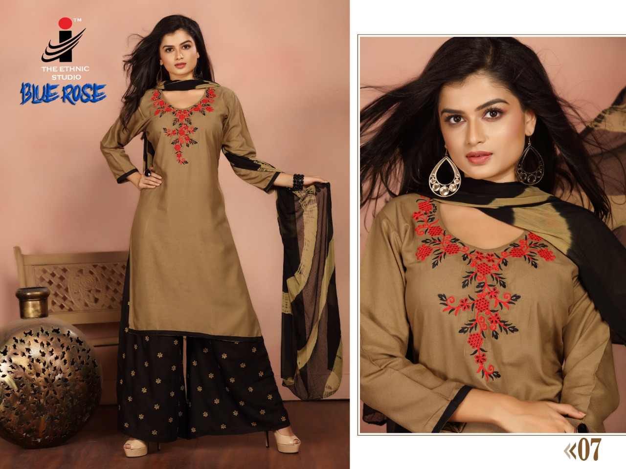 The Ethnic Studio Blue rose new and modern Stylish colorful collection of Kurties in wholesale