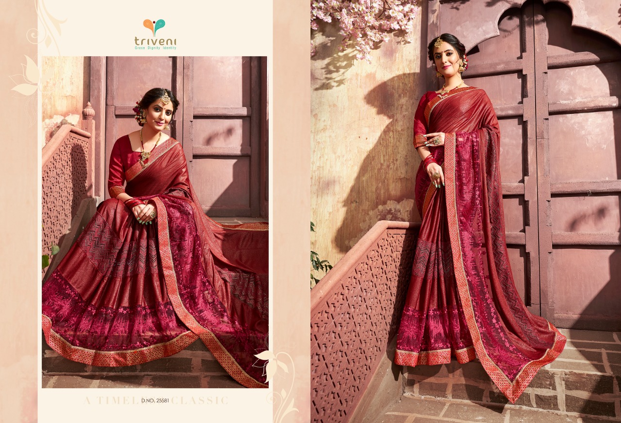 Triveni keesthy Vol 4 attractive look modern Style Sarees