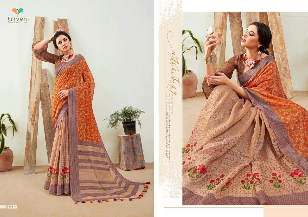 Triveni lilima attractive and astonishing style beautifully designed Sarees