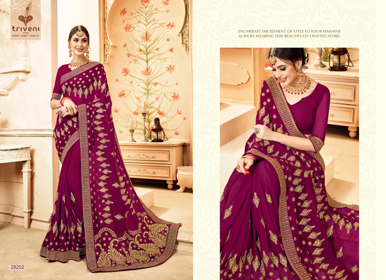 Triveni rasam elagant style beautifully designed Sarees