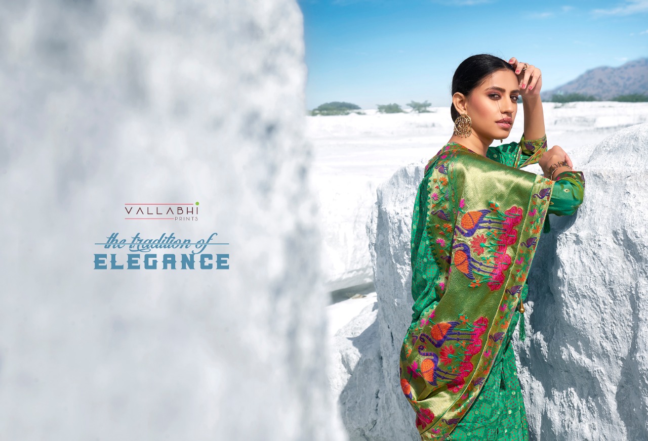Vallabhi prints Pigeon innovative style beautifully designed Sarees