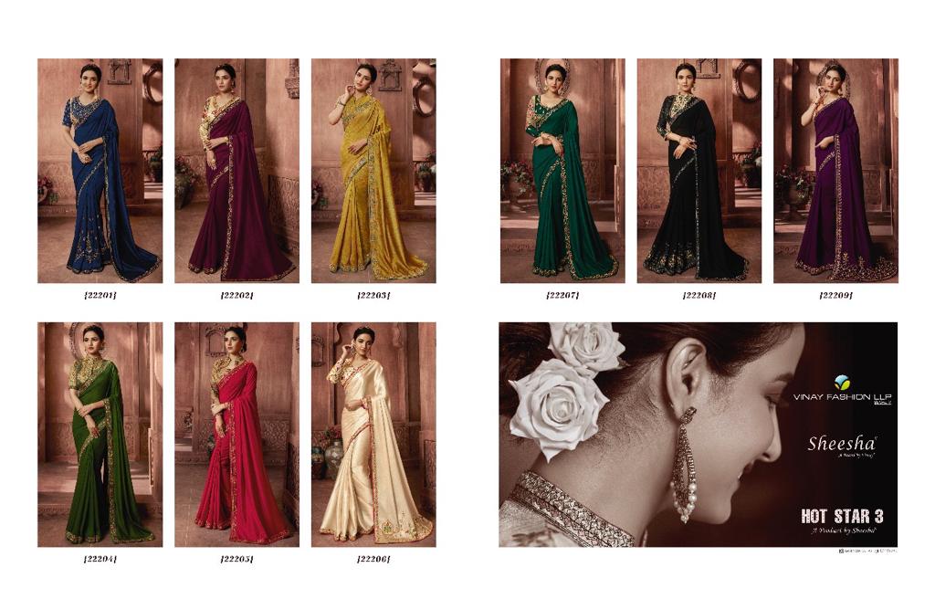 Vinay Fashion hot star vol-3 astonishing style attractive look Beautifully Designed Sarees