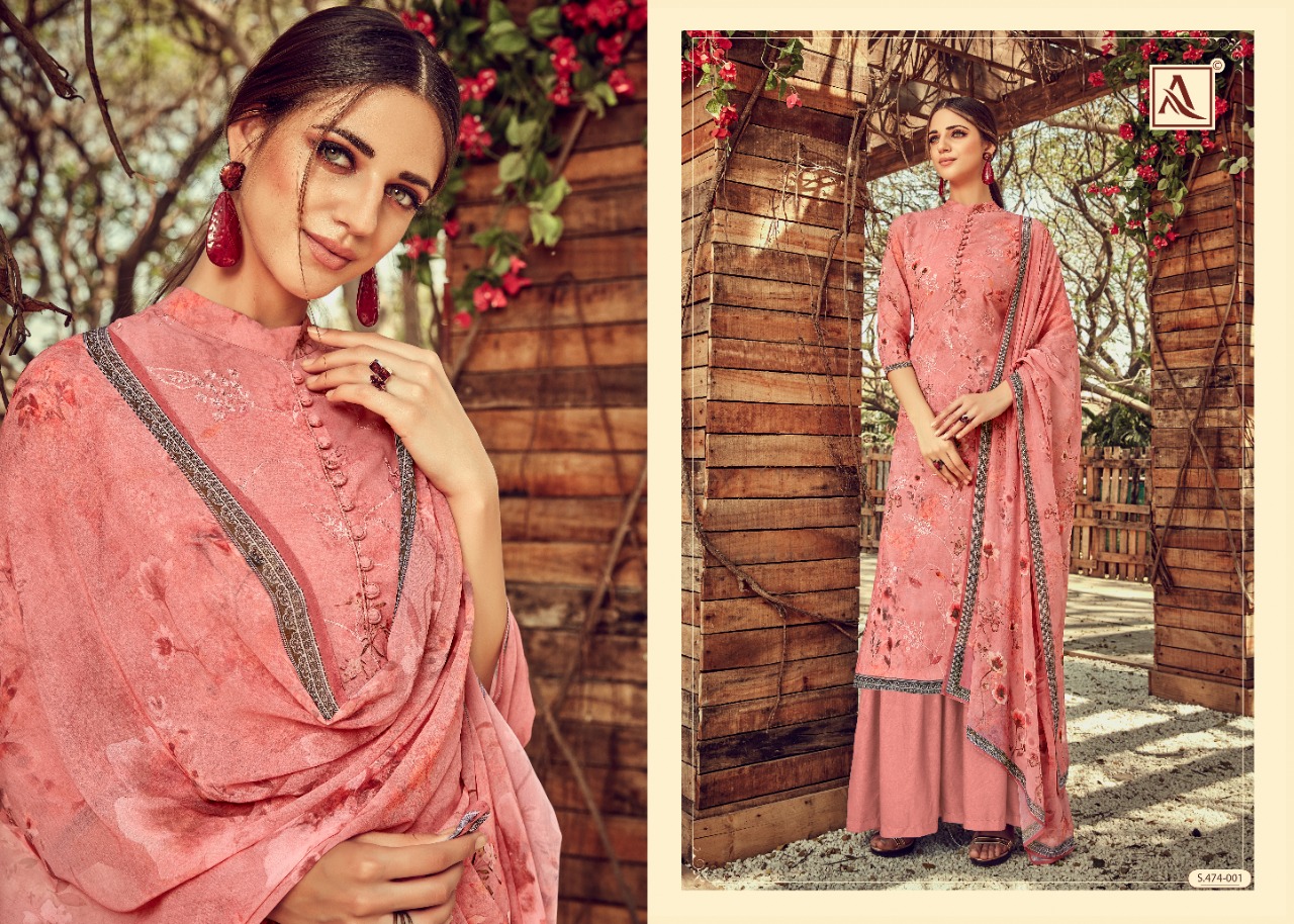 Alok Suit dhvani Astonishing Style Georgette fabric digital print with fancy Embroidered Salwar suits