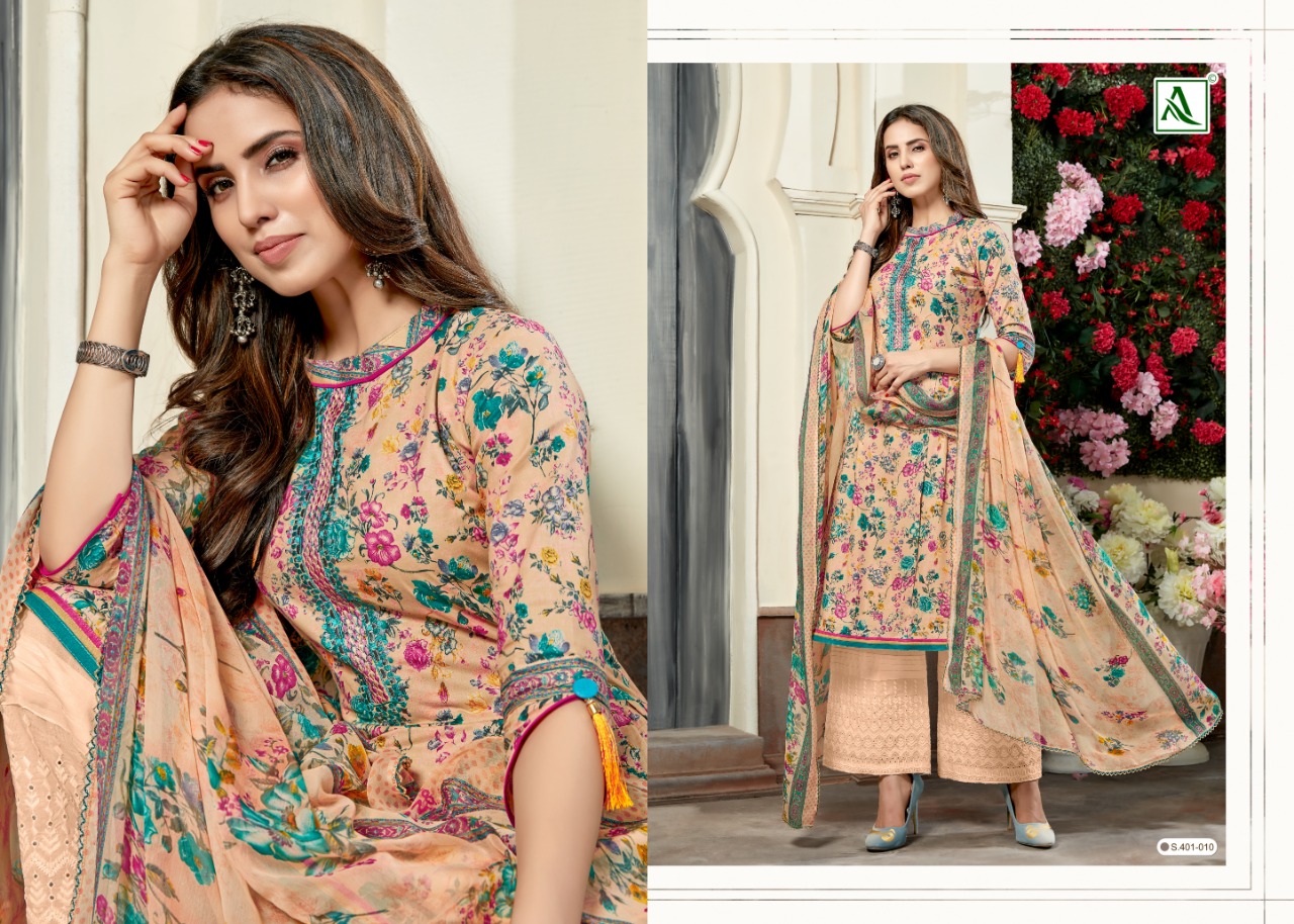 Alok suit pihu classy catchy look cotton digital print with fancy thread Embroidered Salwar suits