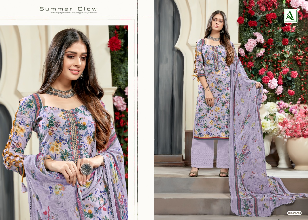 Alok suit pihu classy catchy look cotton digital print with fancy thread Embroidered Salwar suits
