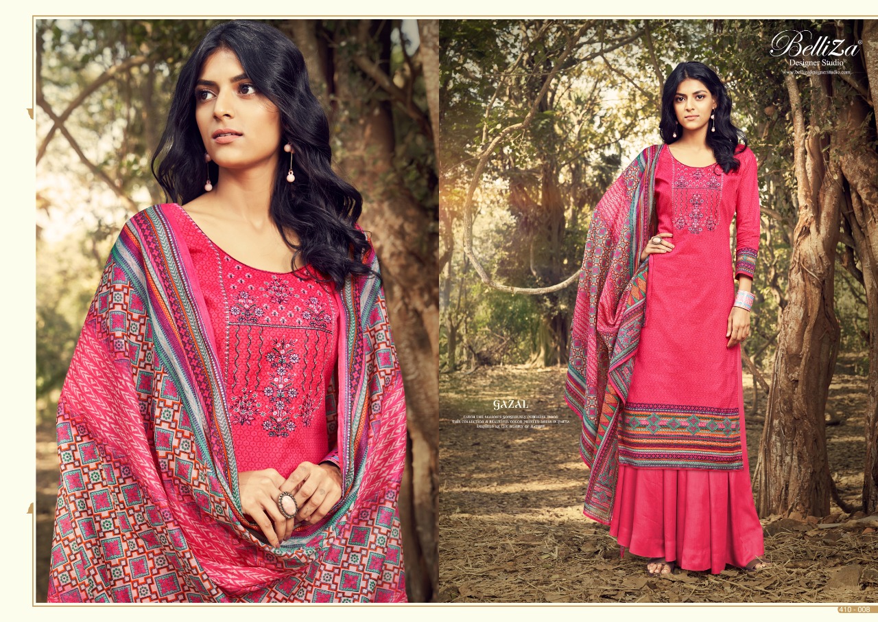 Belliza gazal cotton digital print with kashmiri thread Embroidered Salwar suits