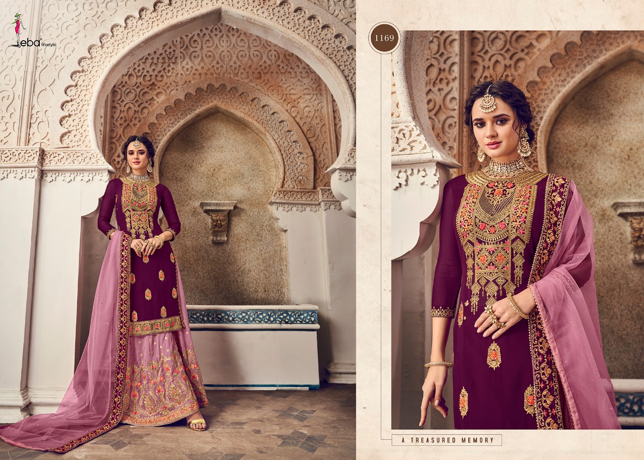 Eba life style Bitcoin Georgette fabric with diamond work Embroidered Salwar suits