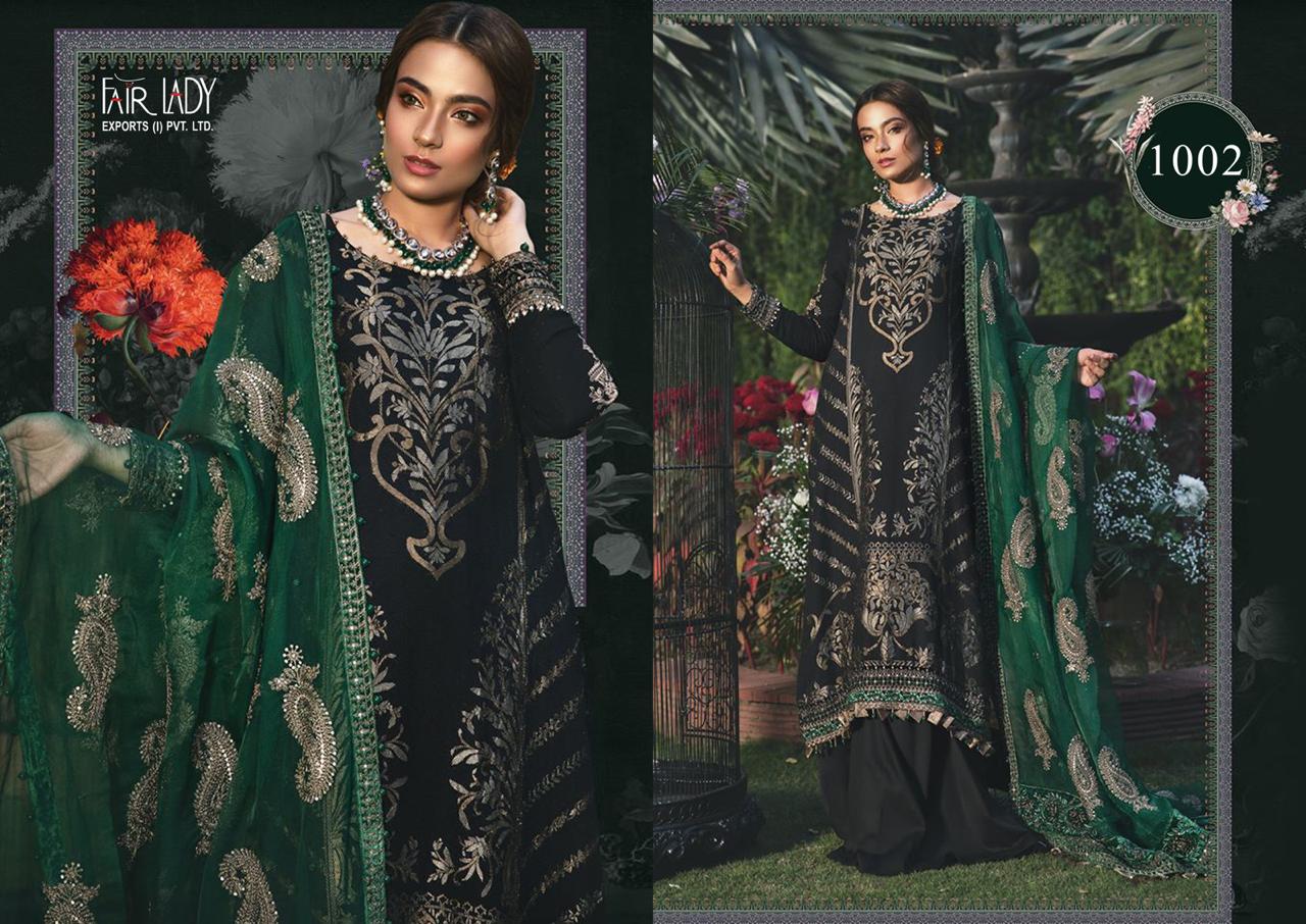 Fairlady Maria b jam satin astonishing style beautifully designed Salwar suits