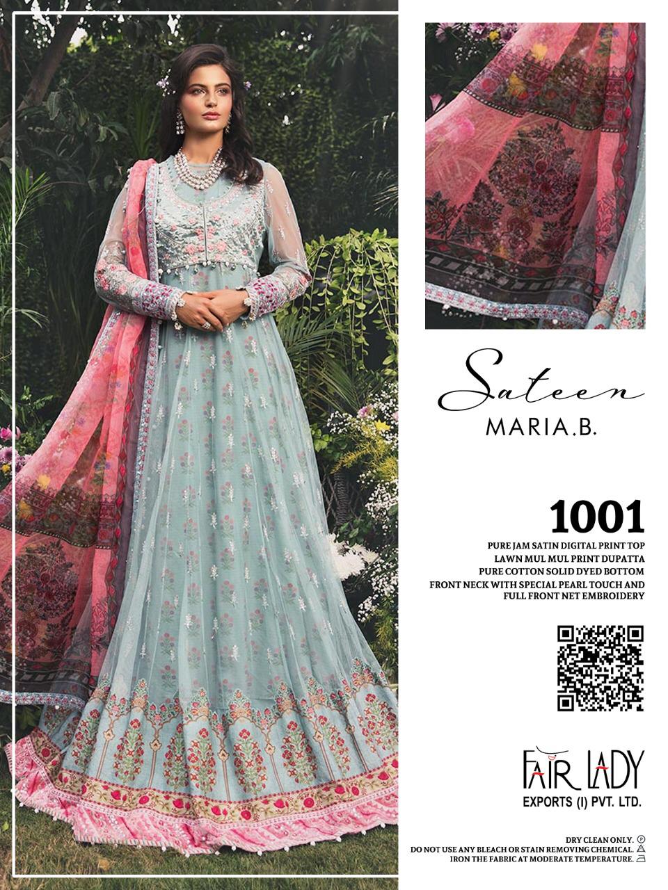 Fairlady Maria b jam satin astonishing style beautifully designed Salwar suits