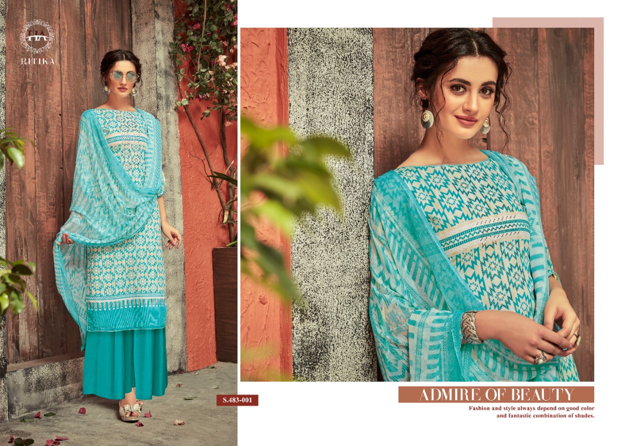 Harshit fashion ritika cotton digital print with sarvoski work Salwar suits