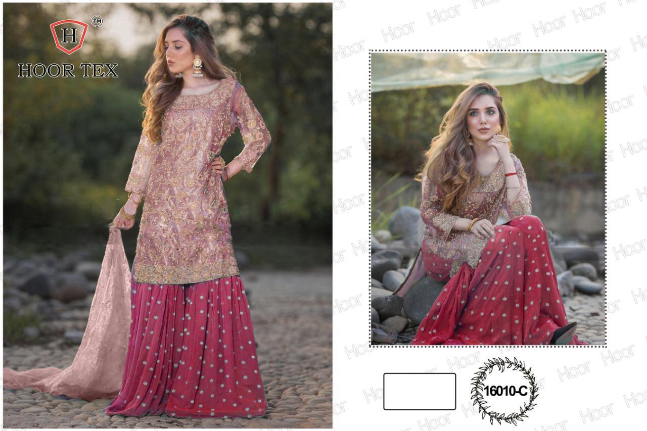 Hoor Tex nafiza color gold vol 14 gorgeous stylish look Pakistani concept Salwar suits