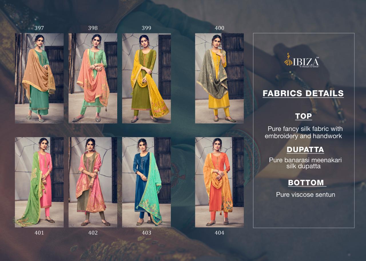 Ibiza solace beautifull and modern fancy silk Fabrics with handwork Embroided Salwar suits