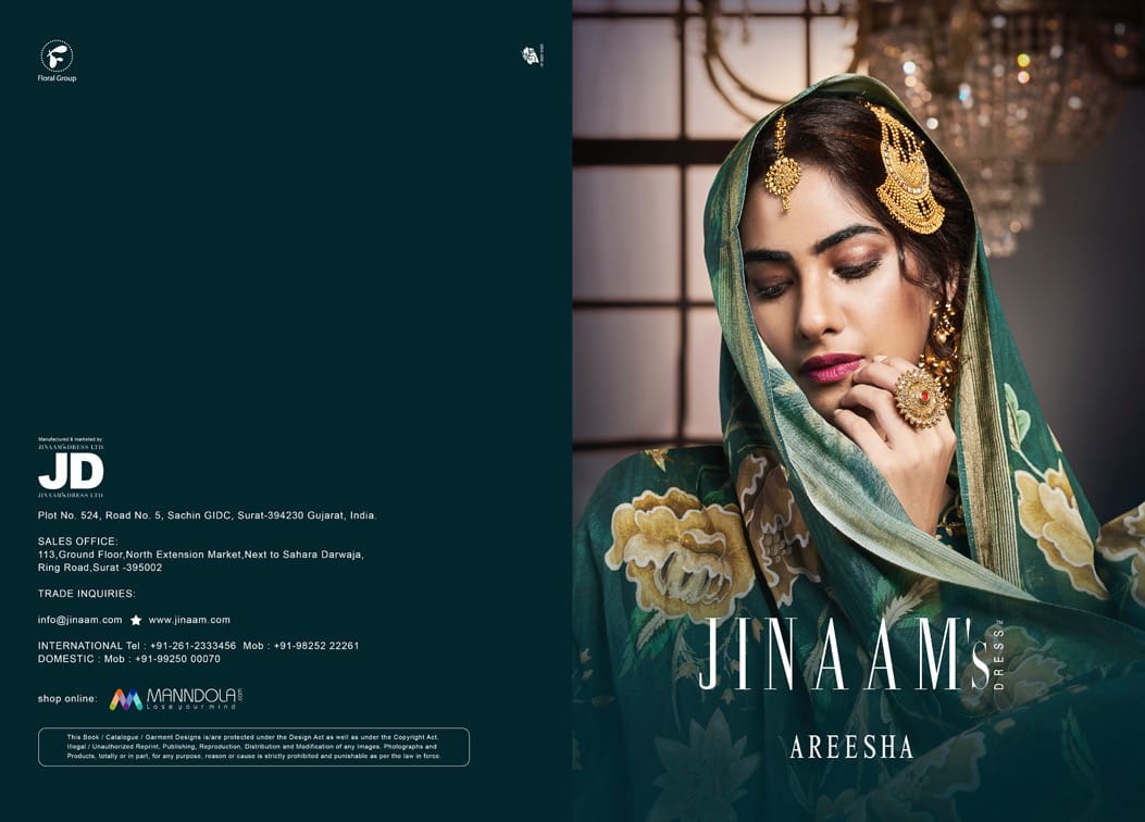 Jinaam Areesha elagant and astonishing style beautifully designed Salwar suits