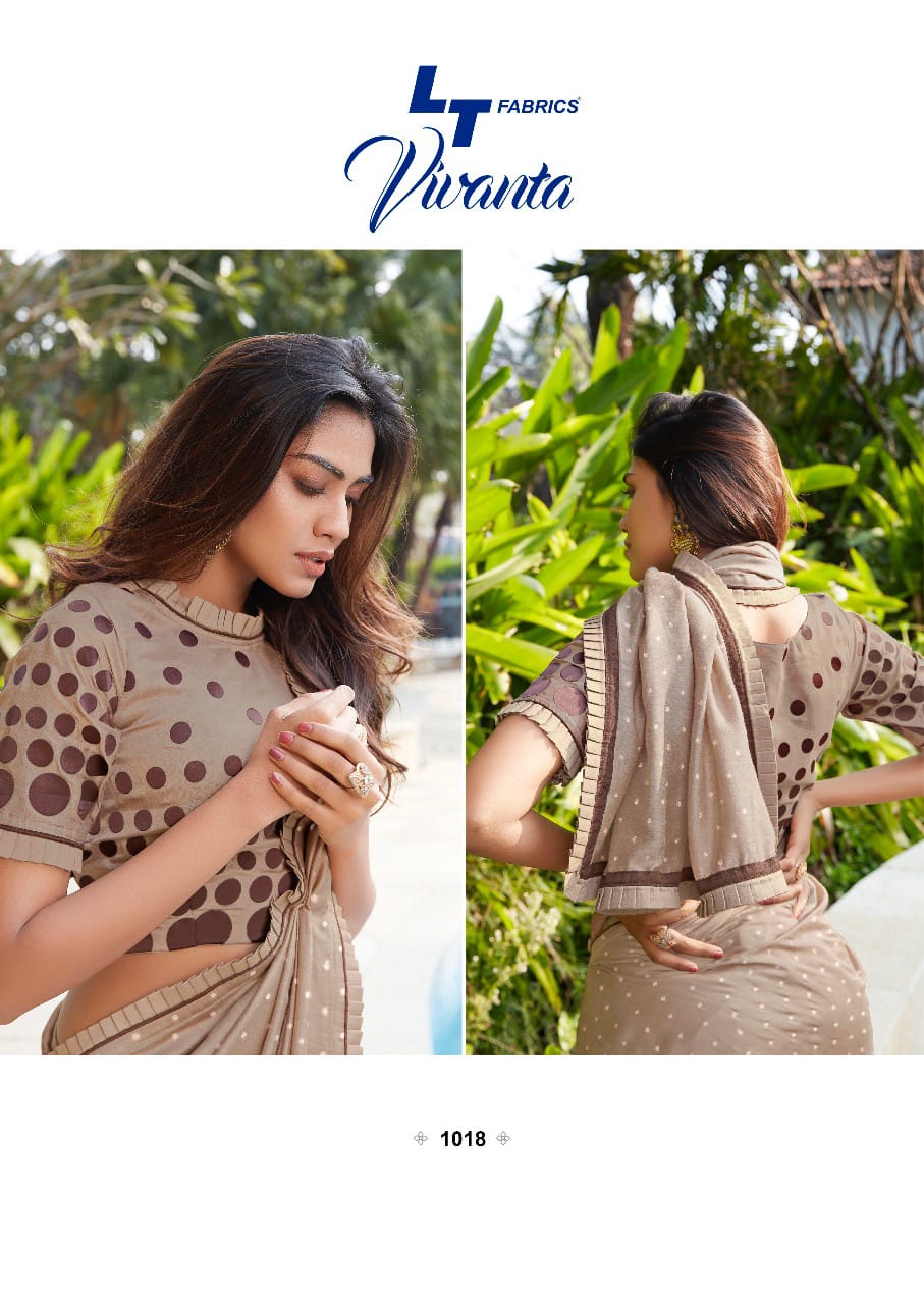 Let Fashion vivanga beautifull stylish tussar cotton with Designer blouse