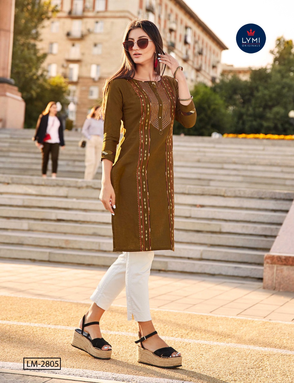 Lymi avenue attractive look modern Trendy RAYON flex with Embroidered Kurties