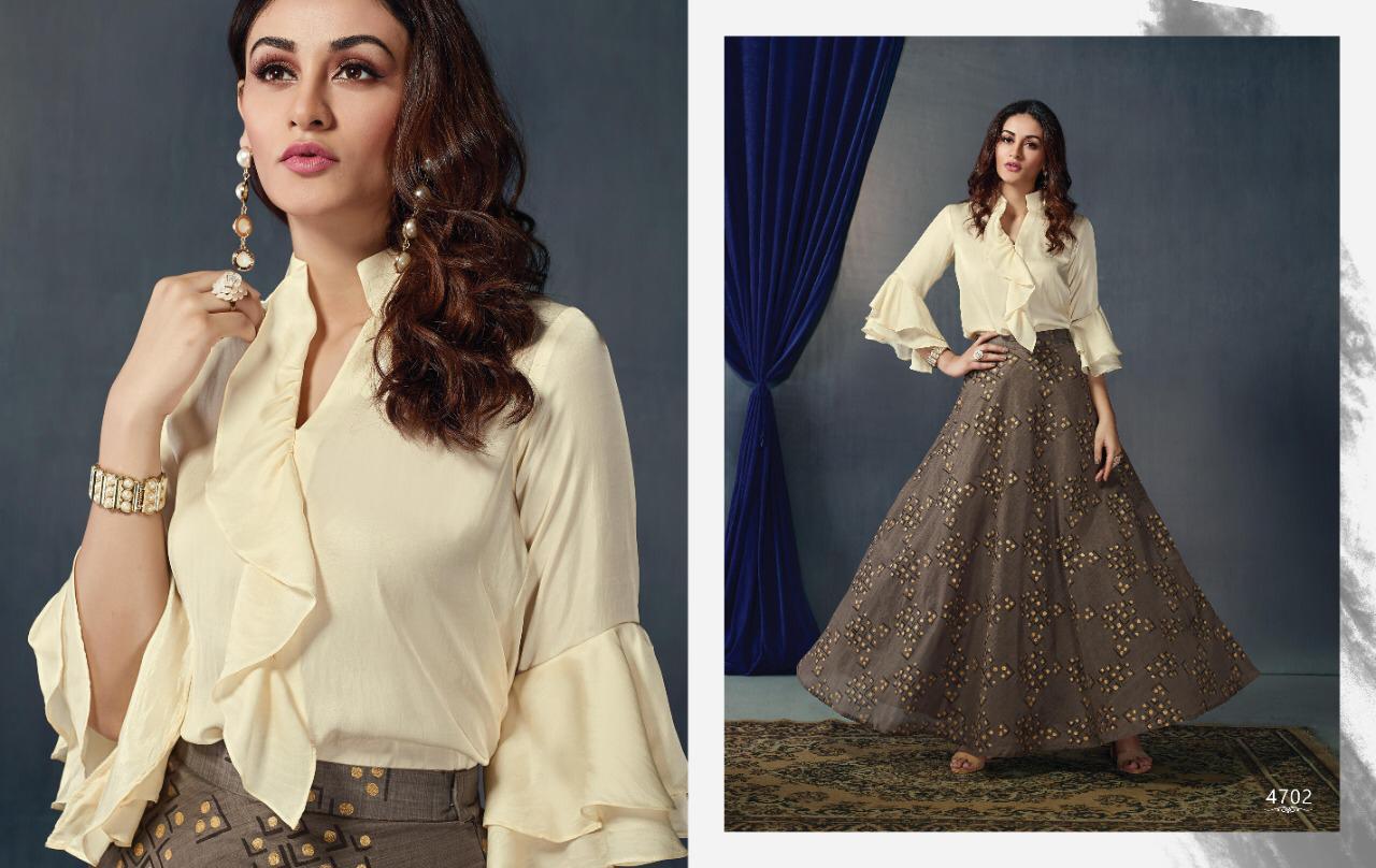 Nitara sparkles Nx modern and Western style silk fabric skirt and tops
