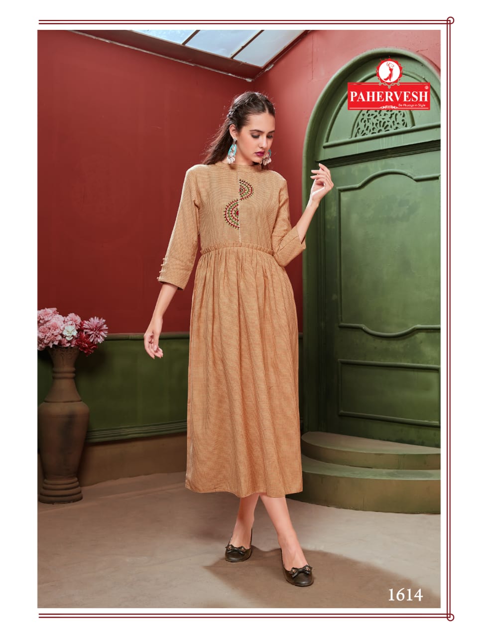 Pahervesh Stella elagant Style beautifull Designed rayon Handloom cotton attractive Kurties