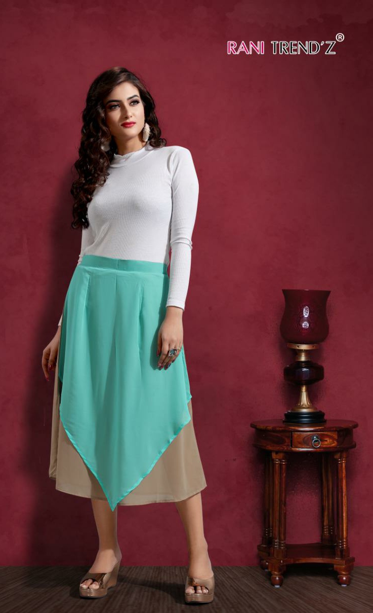 Rani trendz chini mini Modern Western style attractive look skirts
