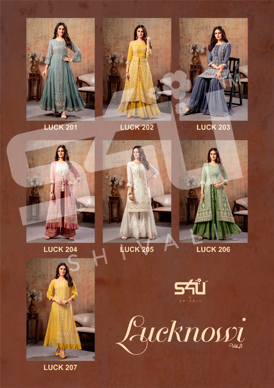 S4u by shivali lucknowi vol 3 fancy party wear kurties collection wholsaler
