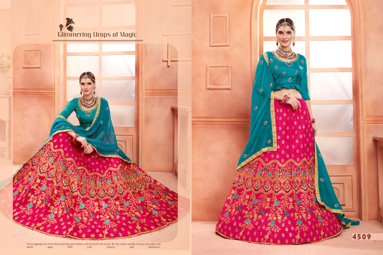 Sanskar style noori gorgeous stylish look wedding silk Lehenga with work Blouse and duppata