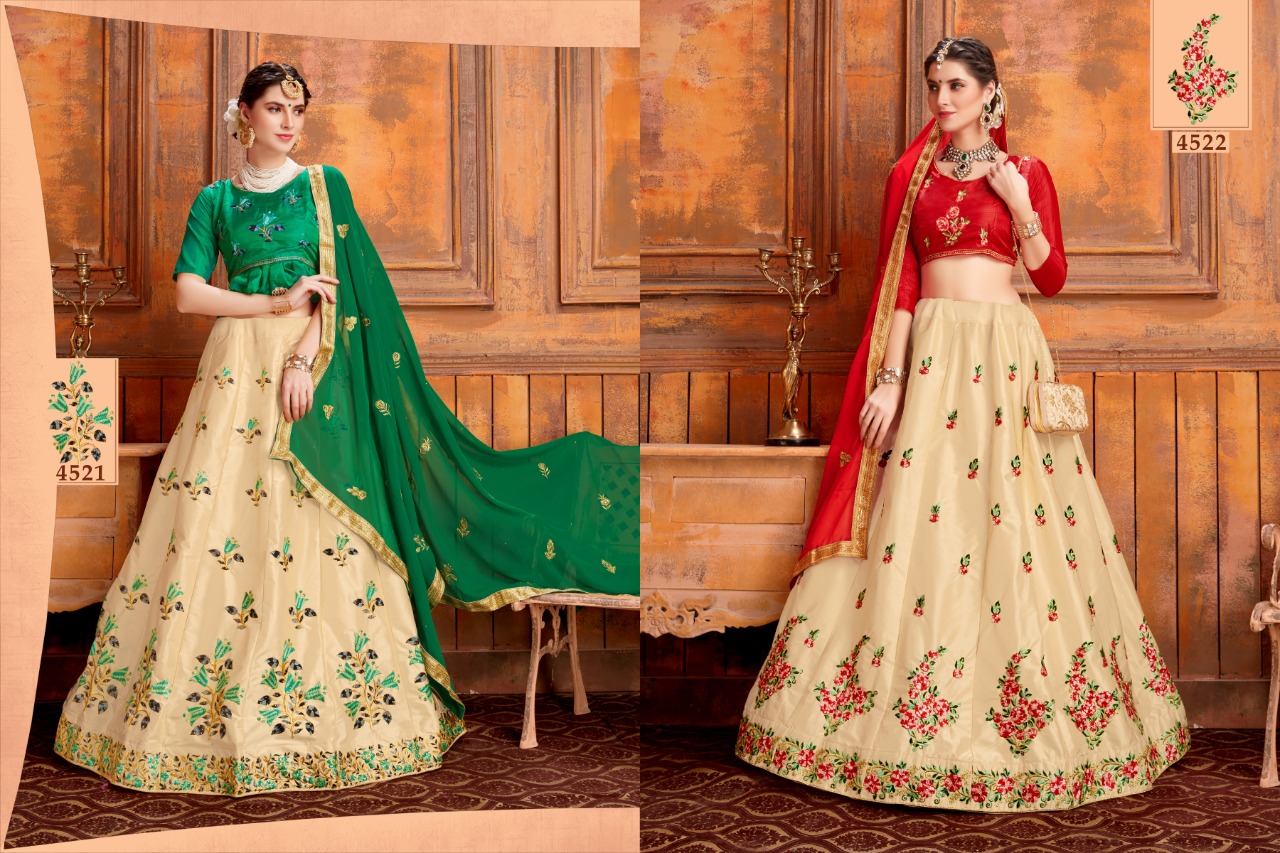 Sanskar Style resham gorgeous stylish look satin Lehenga with thread work