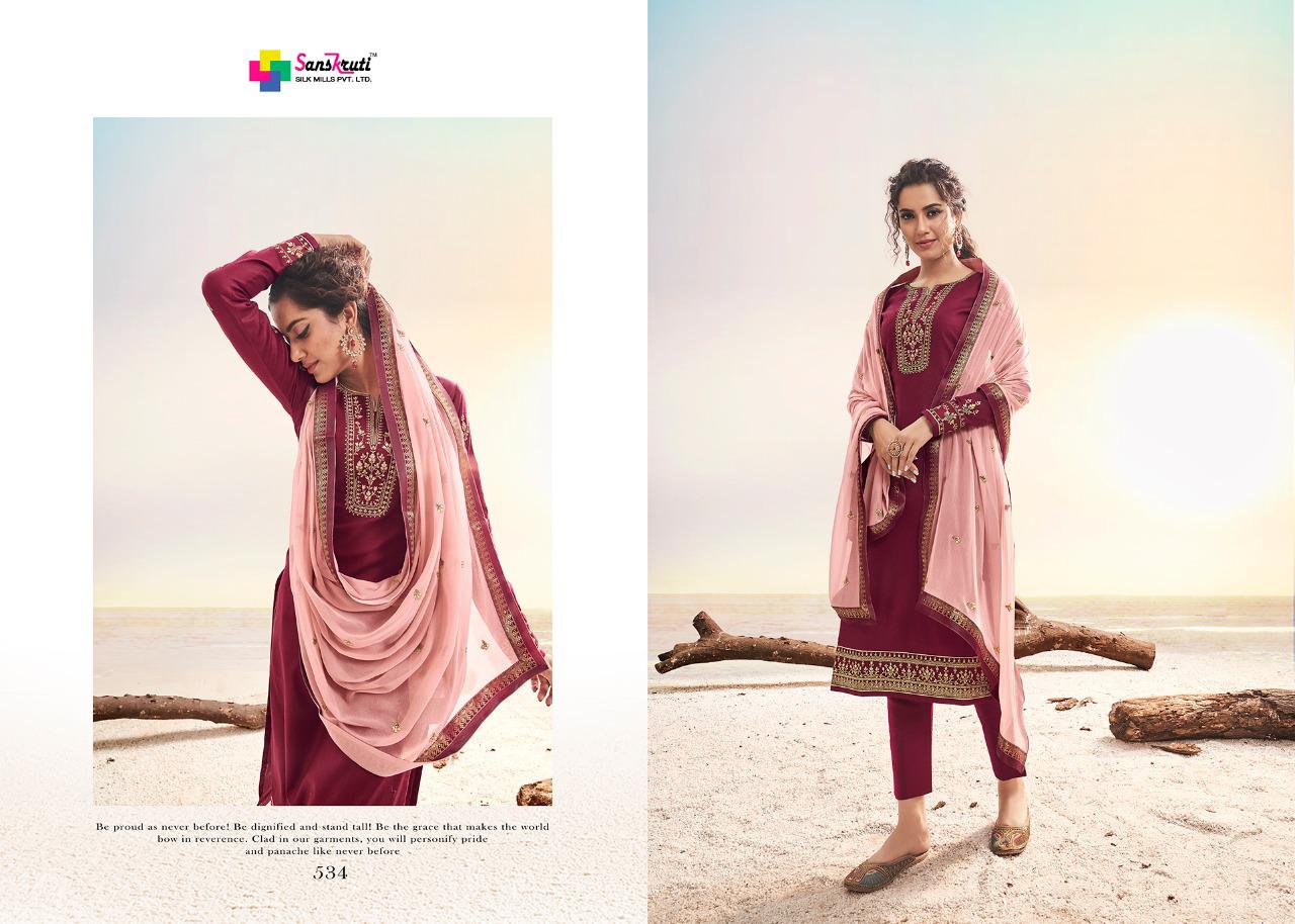 Sanskruti kishana Vol 3 astonishing style beautifully designed jam Silk with handwork and EMBROIDERY Salwar suits
