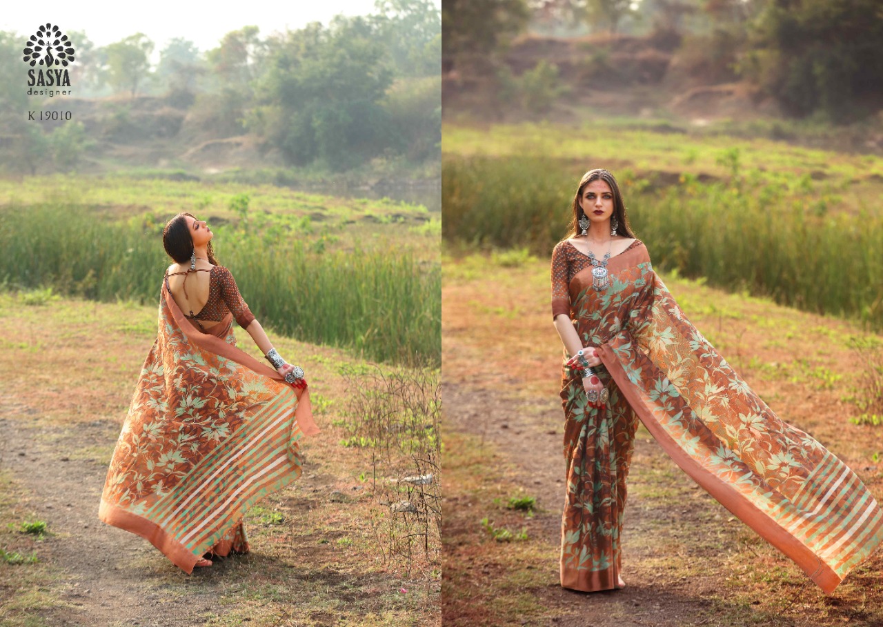 Sasya Designer saanj modern and Stylish look beautifull Sarees
