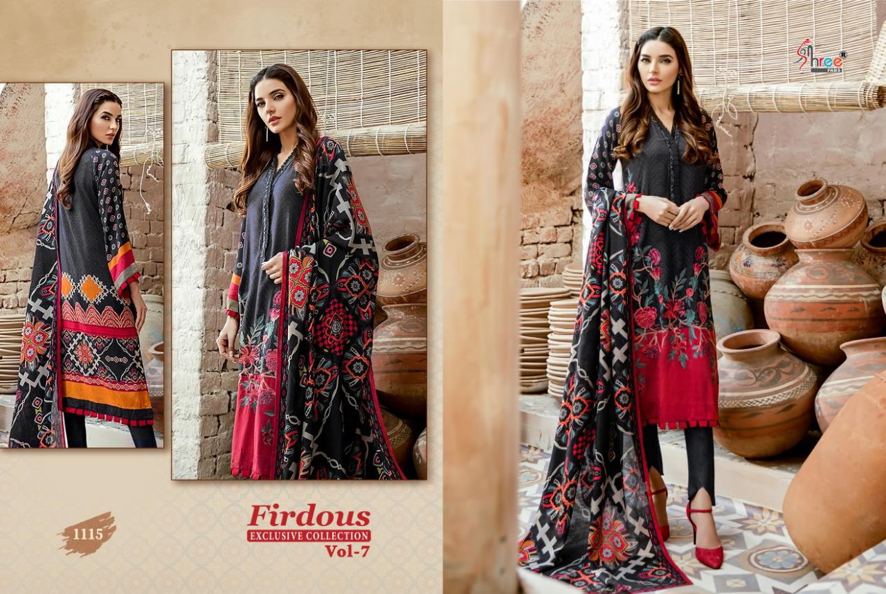 Shree Fab firdous Vol 7 elagant Style gorgeous look jam cotton print with embroidery Salwar suits