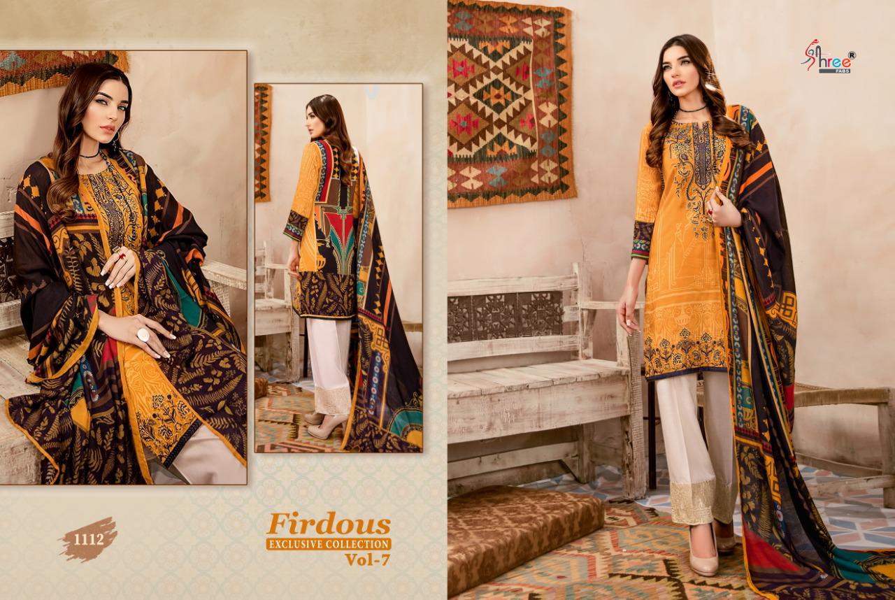 Shree Fabs firdous Vol 7 innovative style beautifully designed jam cotton Embroidered Salwar suits with chiffon duppata