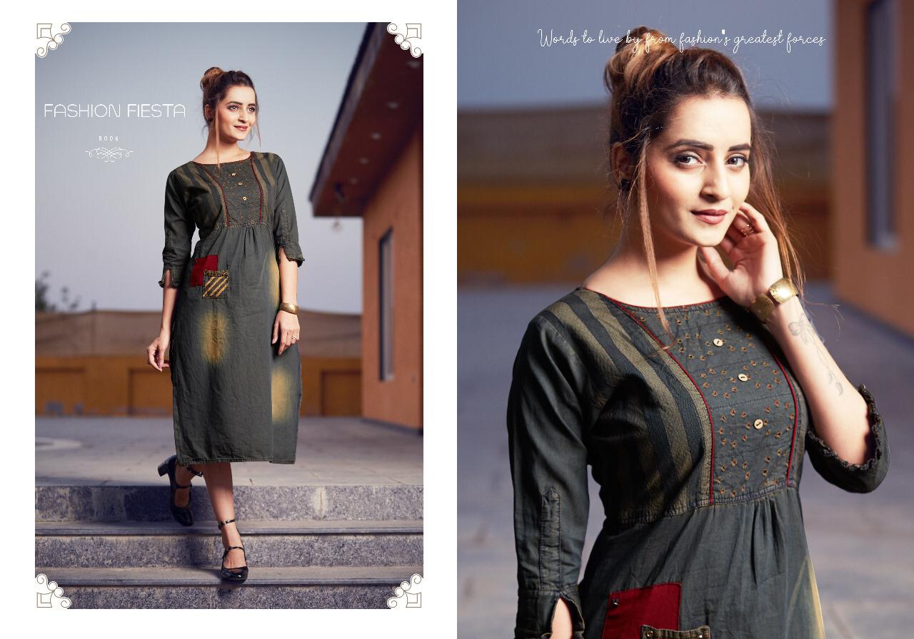 Siyaji ragni vol 2 gorgeous stunning look pure cotton denim modern Kurties