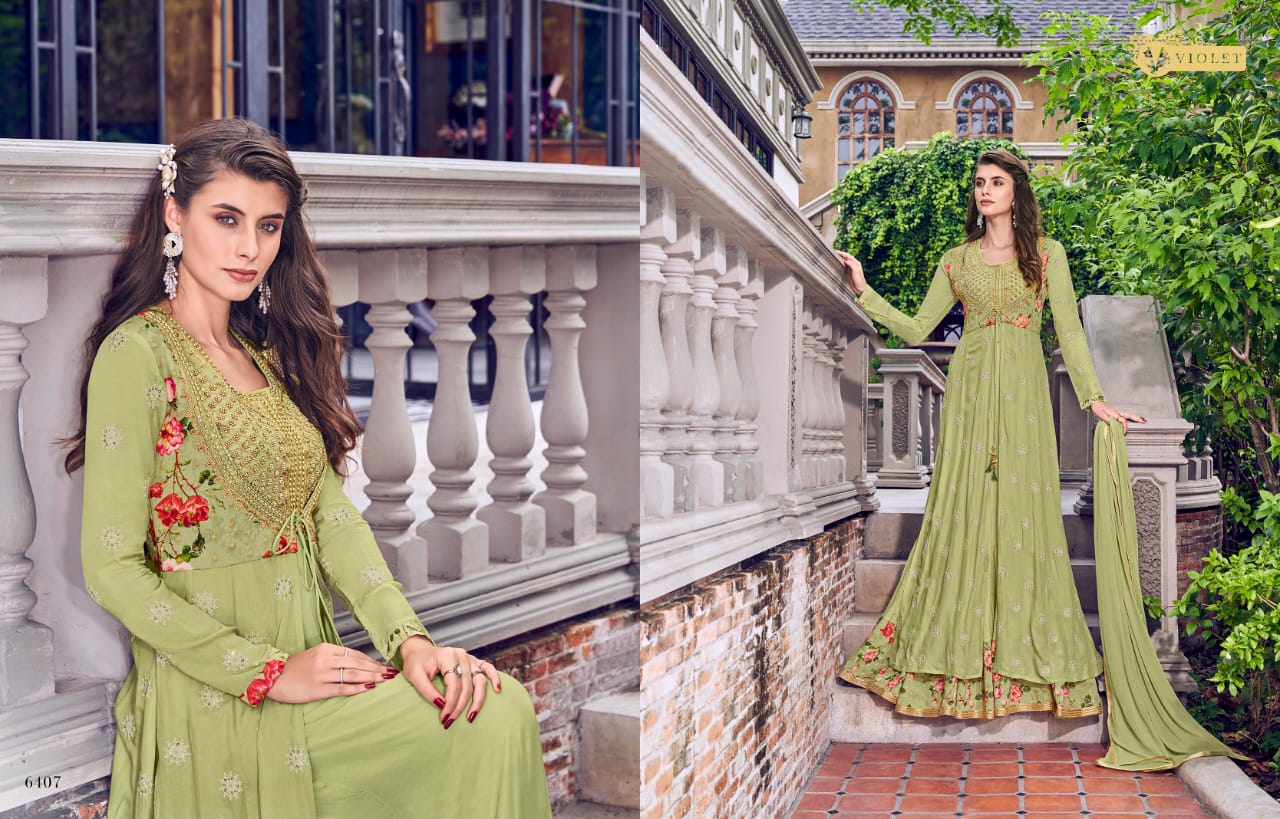 Swagat Violet 6401-6409 charming look attractive and stylish Salwar suits
