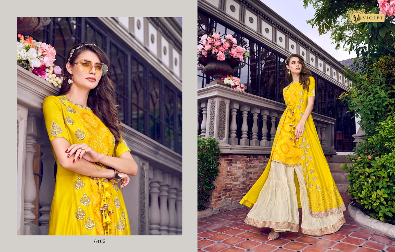 Swagat Violet 6401-6409 charming look attractive and stylish Salwar suits