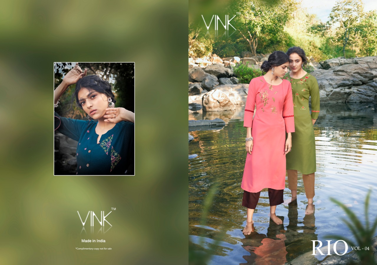 Vink Rio vol 4 stunning look beautifully designed cotton linen fashionable Kurties