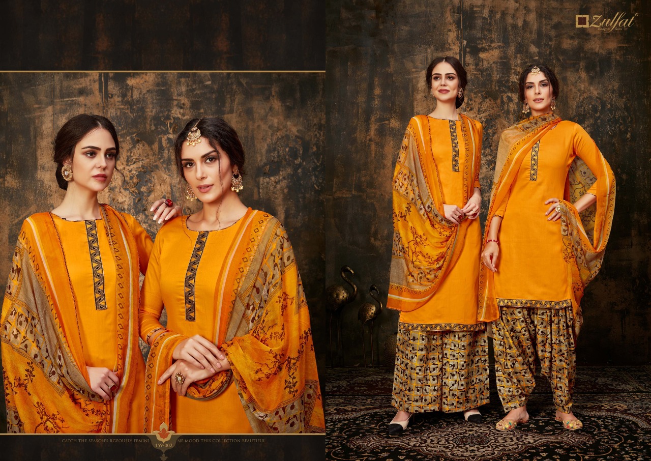 Zulfat Designer mohini jam cotton Pakistani style beautifull Salwar suits