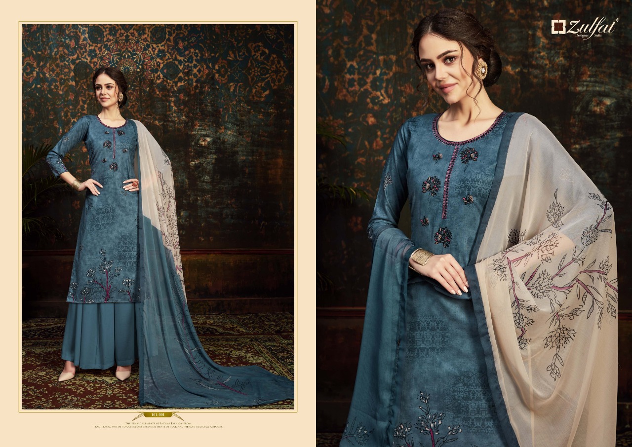 Zulfat Designer Rosie astonishing style cotton digital print with Embroidered summer collection Salwar suits  attractive look