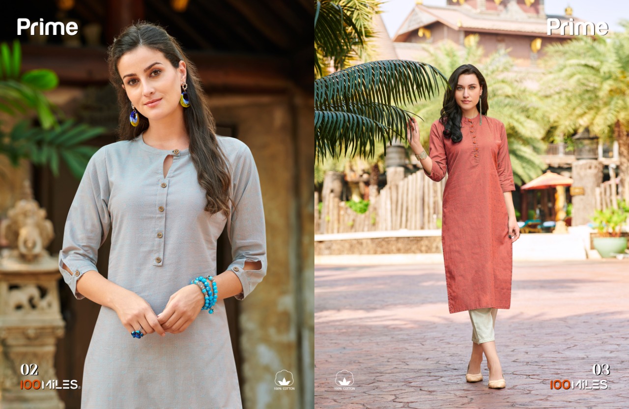 100 miles prime cotton designer kurties collection at wholesale rate