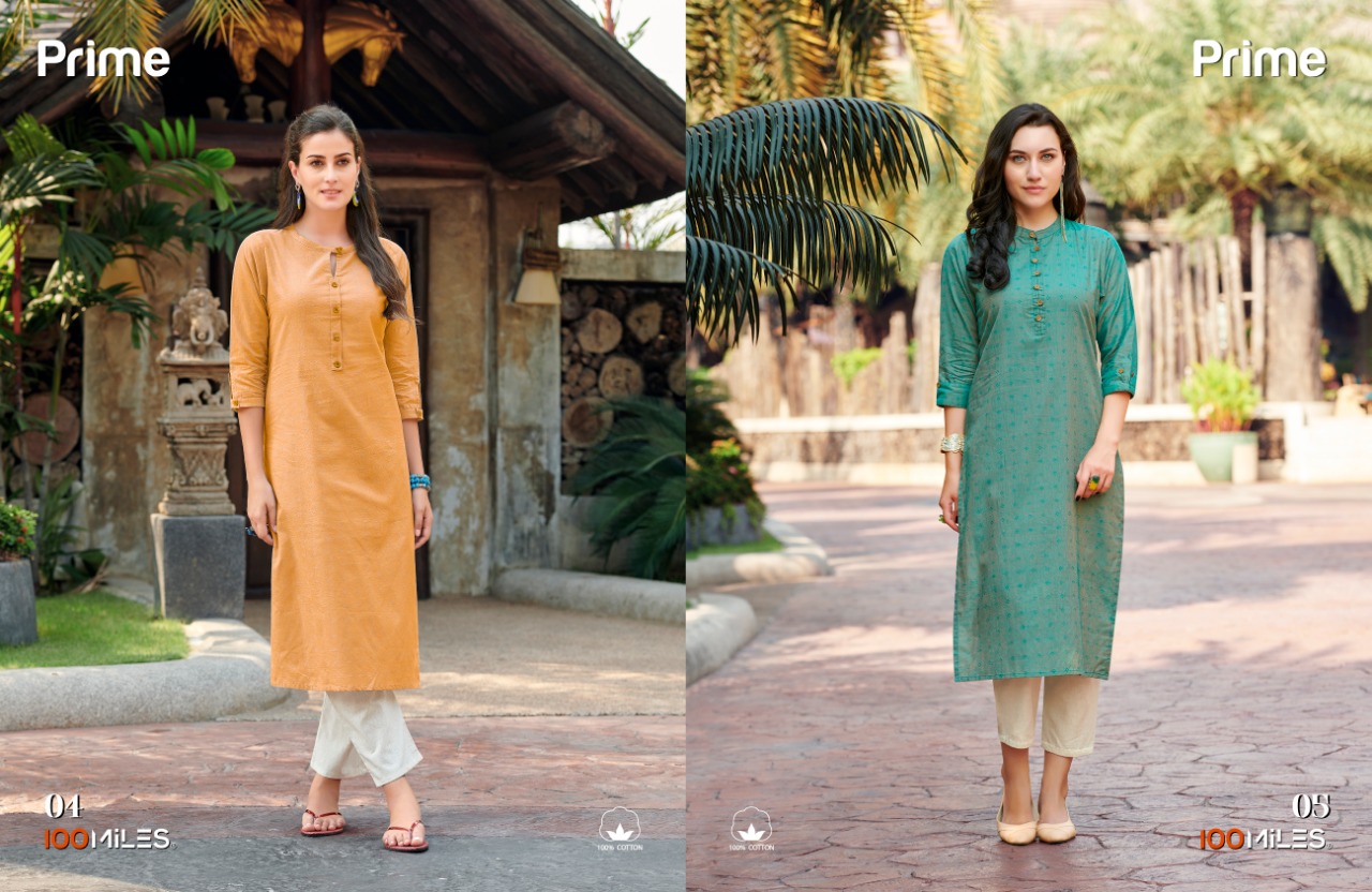 100 miles prime cotton designer kurties collection at wholesale rate