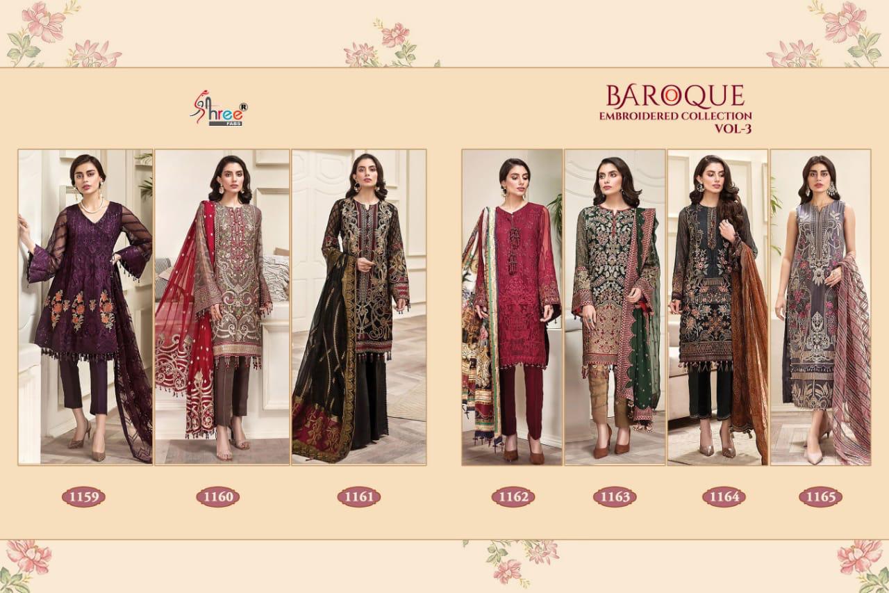 Agree Fab baroque Embroided collection vol 3 modern and classic Style faux Georgette Embroided beautifull Salwar suits
