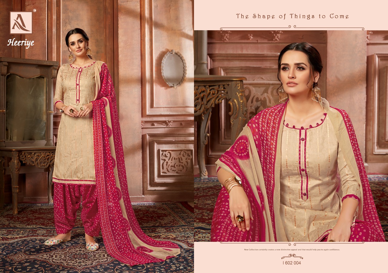 Alok suit Heeriye elegant and Modern Style Jacquard with gold pattern Salwar suits