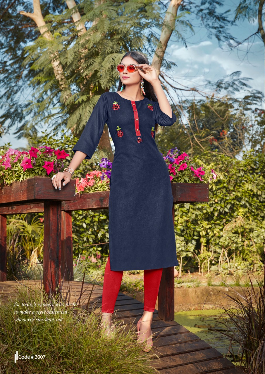 Banwery blend vol 3 elagant Style cotton with Embroided work Kurties