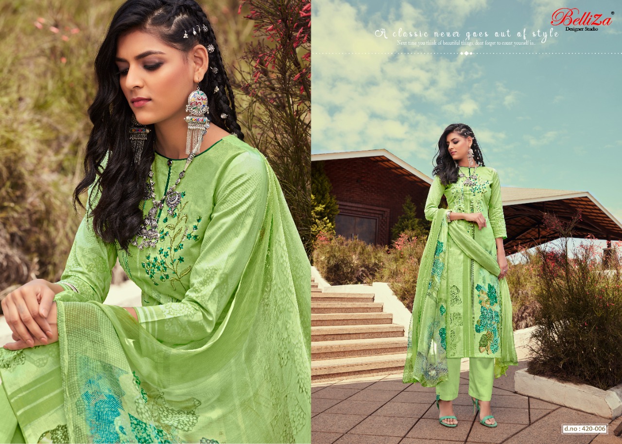 Belliza Mahira cotton digital print with Embroidered Salwar suits