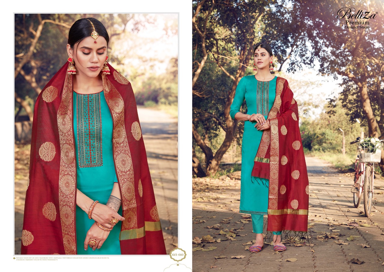 Belliza shamia innovative style beautifully designed jam cotton Embroidered Salwar suits
