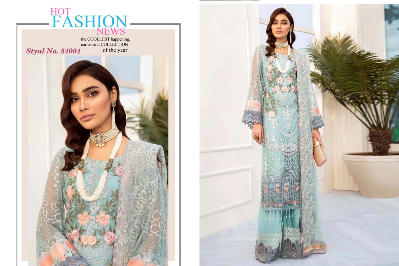 Charizma Designer nayaab net faux Georgette embroidery with moti work Pakistani concept Salwar suits