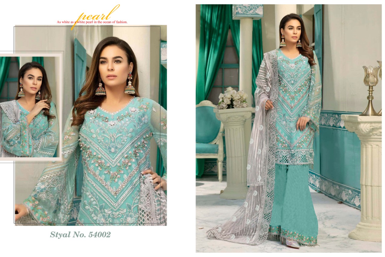 Charizma Designer nayaab net faux Georgette embroidery with moti work Pakistani concept Salwar suits